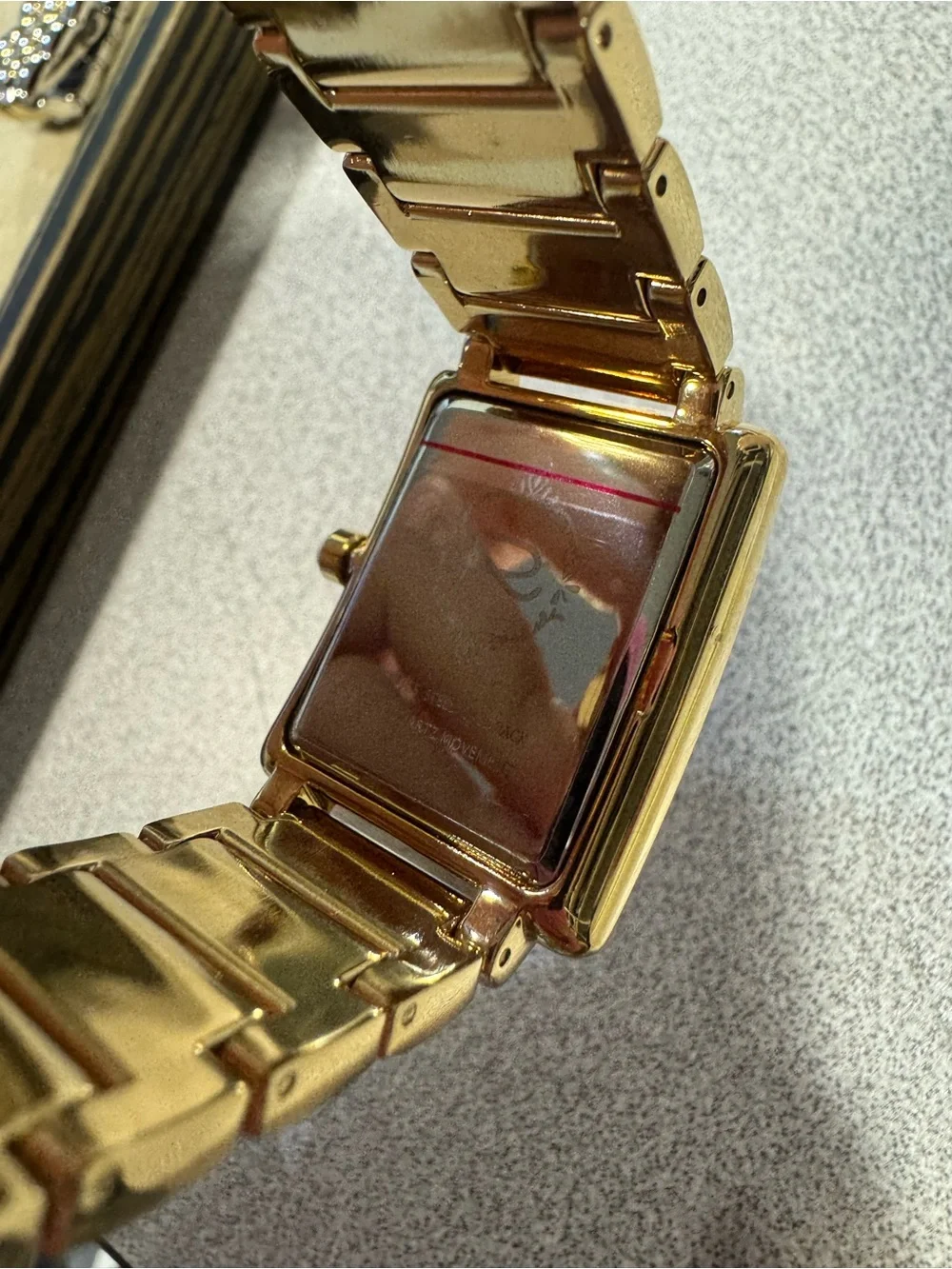 Rarities by Carol Brodie Goldtone Stainless Steel White Accent Bracelet Watch